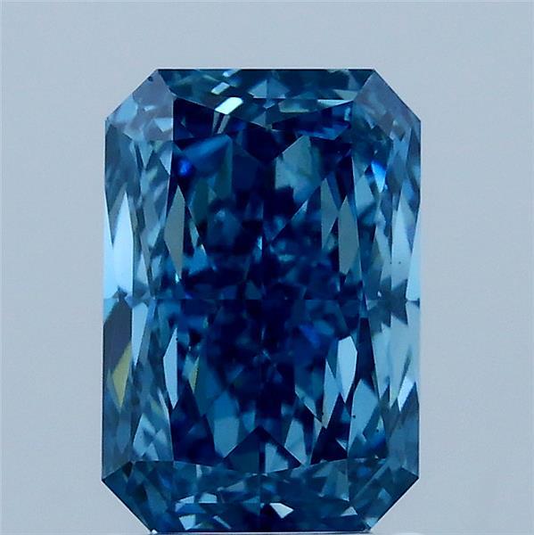 2.06 Carat Radiant Shaped, Ideal Cut, FANCY VIVID BLUE Color, VS2 Clarity, IGI Certified Lab Grown Diamond
