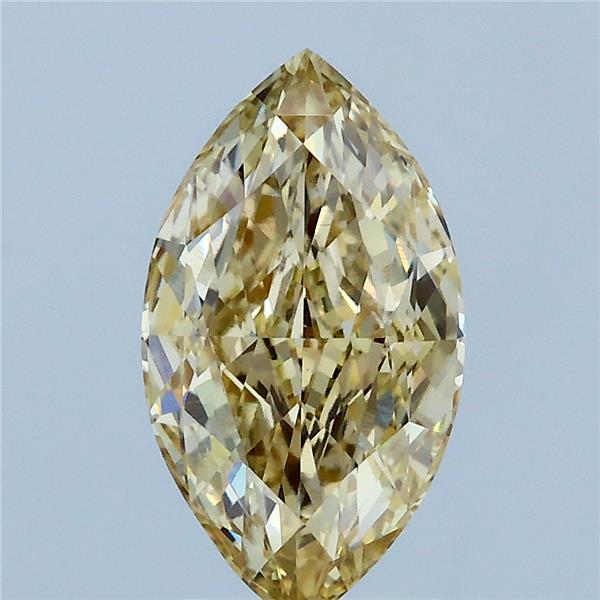 2.05 Carat Marquise Shaped, Ideal Cut, FANCY YELLOW Color, VVS2 Clarity, IGI Certified Lab Grown Diamond