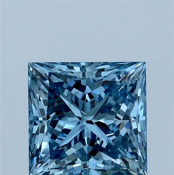 2.04 Carat Princess Shaped, Ideal Cut, FANCY VIVID BLUE Color, VS2 Clarity, IGI Certified Lab Grown Diamond
