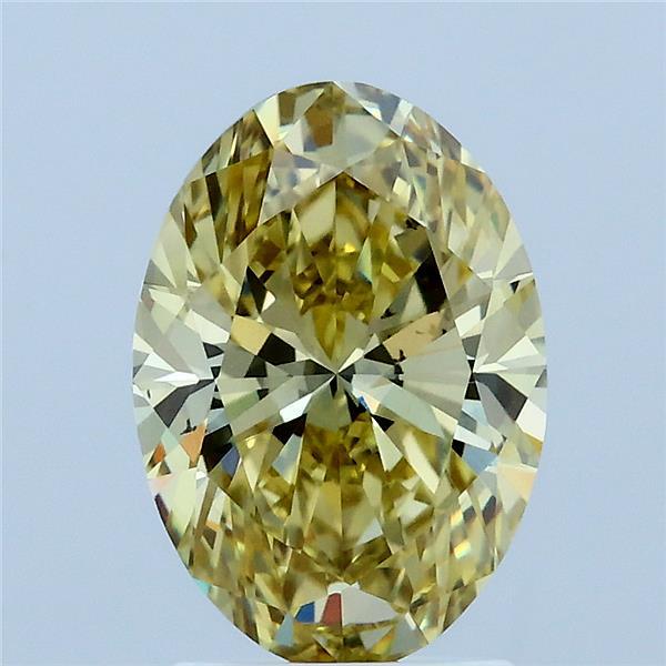 2.22 Carat Oval Shaped, Ideal Cut, FANCY INTENSE YELLOW Color, VS2 Clarity, IGI Certified Lab Grown Diamond