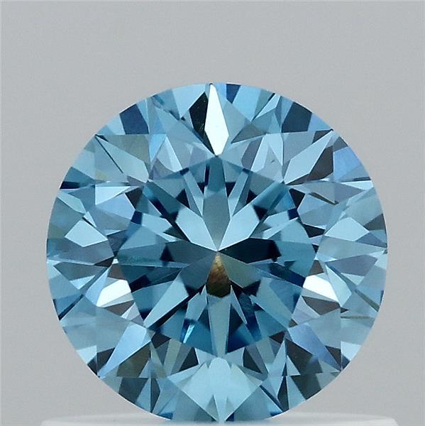 0.72 Carat Round Shaped, Very Good Cut, FANCY VIVID BLUE Color, VVS2 Clarity, IGI Certified Lab Grown Diamond