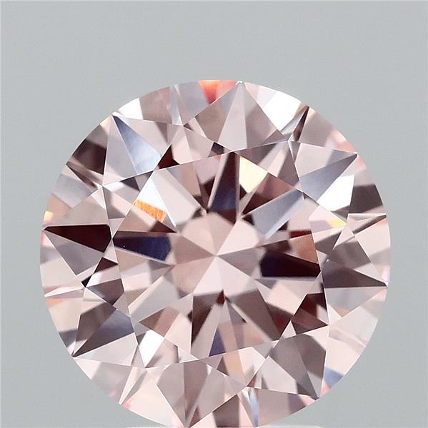 3.90 Carat Round Shaped, Excellent Cut, FANCY INTENSE PINK Color, VVS1 Clarity, IGI Certified Lab Grown Diamond