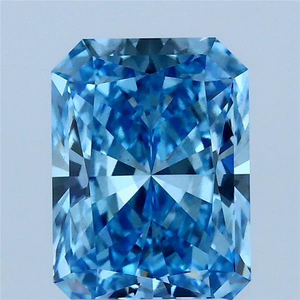 2.01 Carat Radiant Shaped, Ideal Cut, FANCY VIVID BLUE Color, VS2 Clarity, IGI Certified Lab Grown Diamond