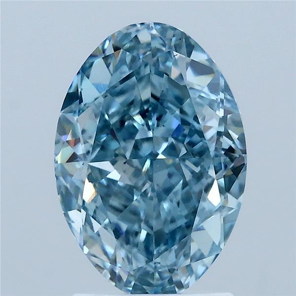 2.65 Carat Oval Shaped, Excellent Cut, FANCY VIVID BLUE Color, VS1 Clarity, IGI Certified Lab Grown Diamond