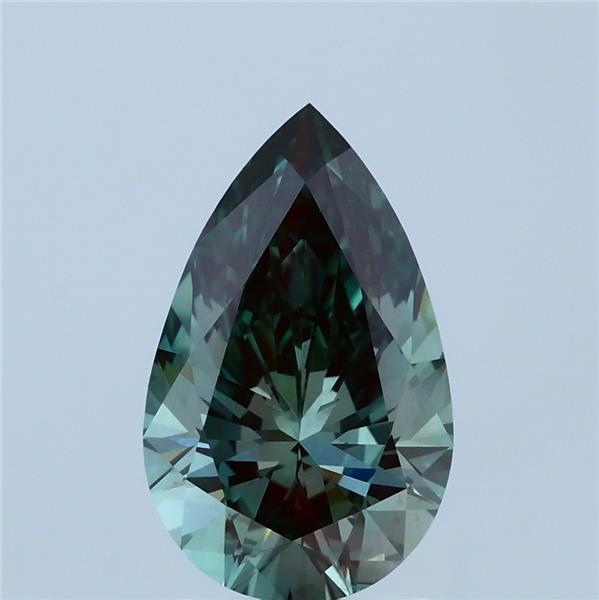 2.10 Carat Pear Shaped, Ideal Cut, FANCY VIVID GREEN Color, VS1 Clarity, IGI Certified Lab Grown Diamond