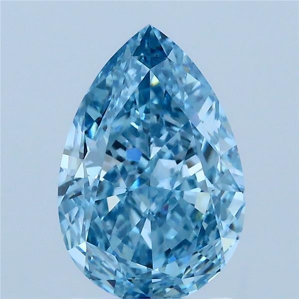 2.13 Carat Pear Shaped, Excellent Cut, FANCY VIVID BLUE Color, VS1 Clarity, IGI Certified Lab Grown Diamond