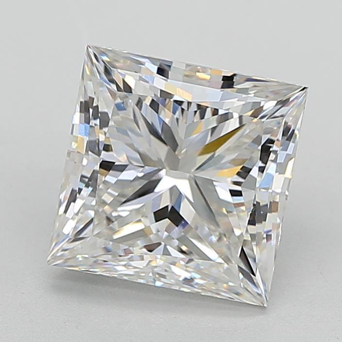 4.03 Carat Princess Shaped, Ideal Cut, F Color, VS2 Clarity, IGI Certified Lab Grown Diamond