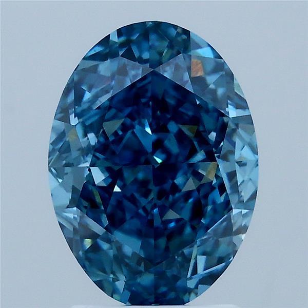 3.01 Carat Oval Shaped, Very Good Cut, FANCY VIVID BLUE Color, VS1 Clarity, IGI Certified Lab Grown Diamond