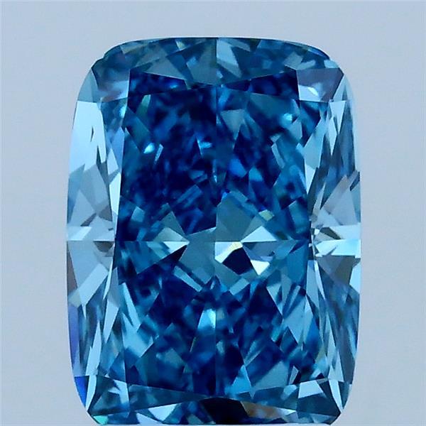 2.00 Carat Cushion Shaped, Excellent Cut, FANCY VIVID BLUE Color, VVS2 Clarity, IGI Certified Lab Grown Diamond