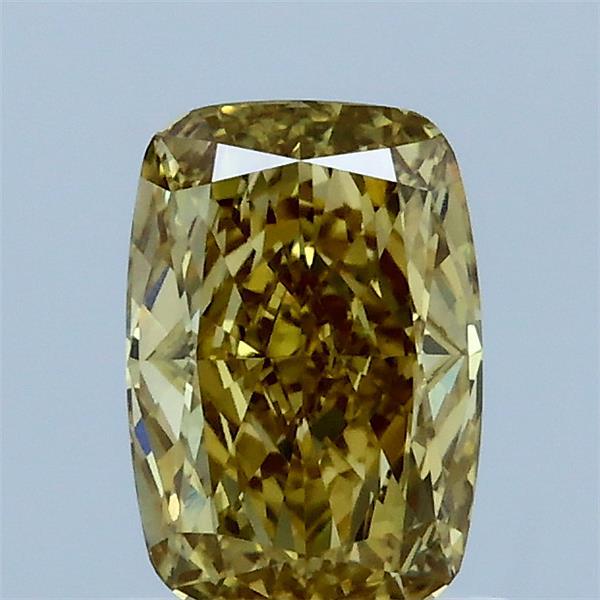 1.03 Carat Cushion Shaped, Ideal Cut, FANCY INTENSE YELLOW Color, VVS2 Clarity, IGI Certified Lab Grown Diamond