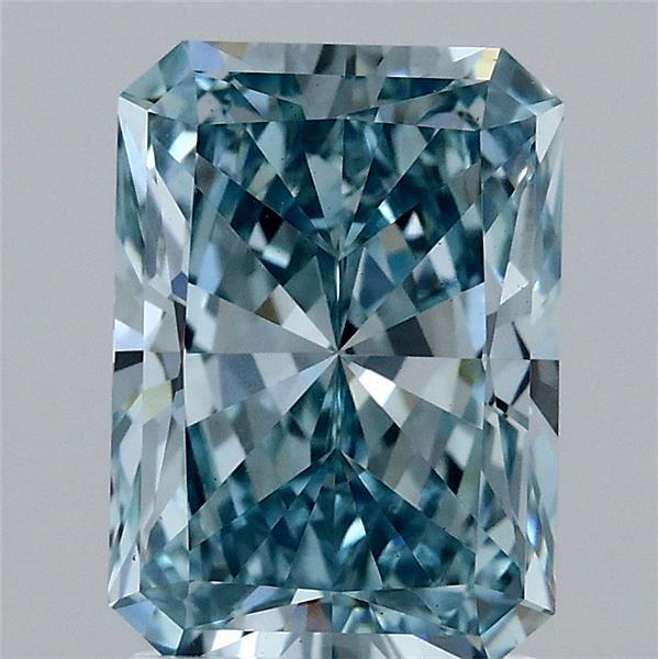 2.19 Carat Radiant Shaped, Ideal Cut, FANCY VIVID BLUE Color, VS1 Clarity, IGI Certified Lab Grown Diamond