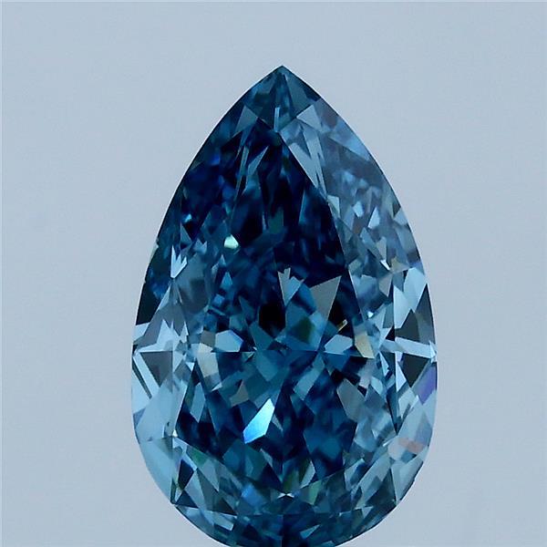 2.05 Carat Pear Shaped, Excellent Cut, FANCY VIVID BLUE Color, VVS2 Clarity, IGI Certified Lab Grown Diamond