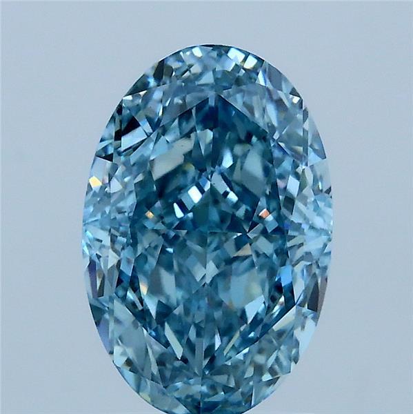 2.33 Carat Oval Shaped, Excellent Cut, FANCY VIVID BLUE Color, VVS2 Clarity, IGI Certified Lab Grown Diamond