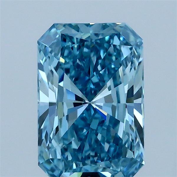 1.11 Carat Radiant Shaped, Ideal Cut, FANCY VIVID BLUE Color, VS1 Clarity, IGI Certified Lab Grown Diamond