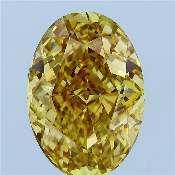 3.02 Carat Oval Shaped, Excellent Cut, FANCY INTENSE YELLOW Color, VS1 Clarity, IGI Certified Lab Grown Diamond
