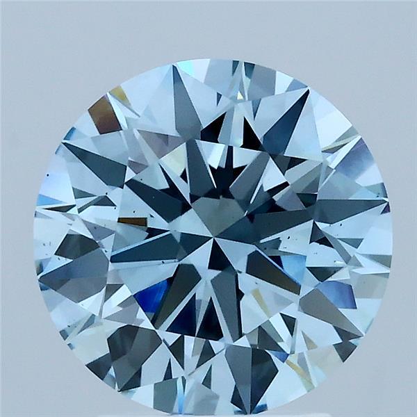 2.73 Carat Round Shaped, Ideal Cut, FANCY VIVID BLUE Color, VS1 Clarity, IGI Certified Lab Grown Diamond
