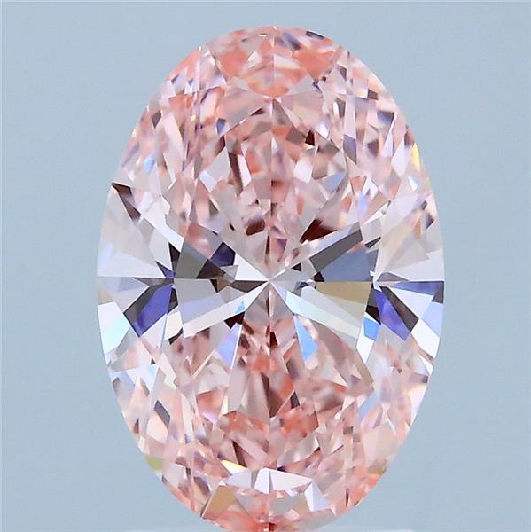 2.00 Carat Oval Shaped, Ideal Cut, FANCY VIVID PINK Color, VVS2 Clarity, IGI Certified Lab Grown Diamond