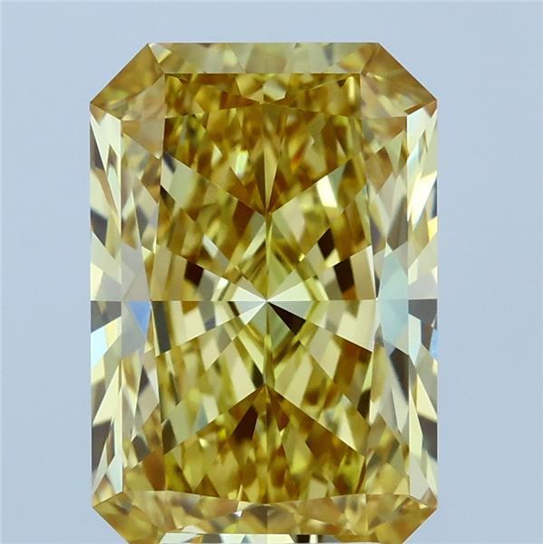 4.02 Carat Radiant Shaped, Ideal Cut, FANCY INTENSE YELLOW Color, VVS2 Clarity, IGI Certified Lab Grown Diamond