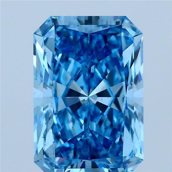 3.24 Carat Radiant Shaped, Ideal Cut, FANCY VIVID BLUE Color, SI1 Clarity, IGI Certified Lab Grown Diamond