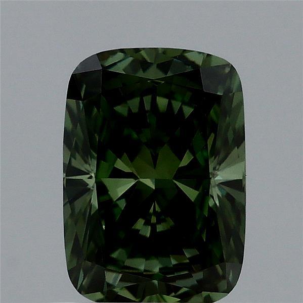 0.99 Carat Cushion Shaped, Ideal Cut, FANCY VIVID GREEN Color, VS1 Clarity, IGI Certified Lab Grown Diamond