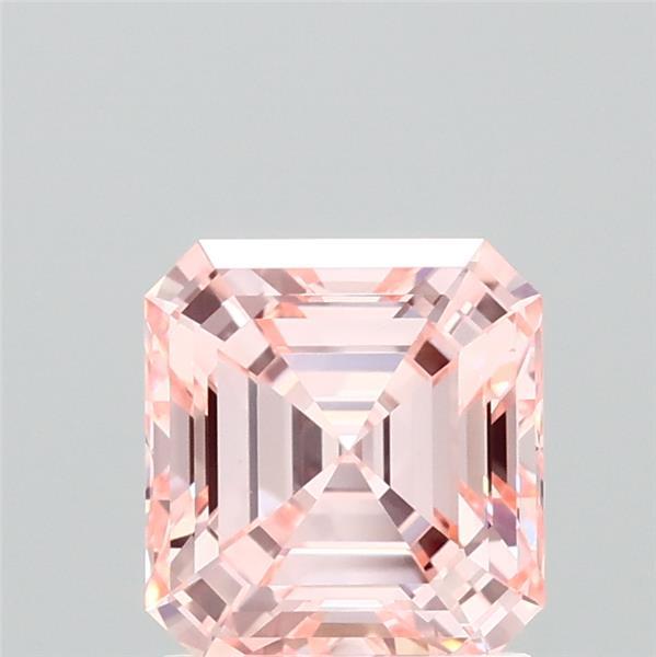 1.43 Carat Emerald Shaped, Ideal Cut, FANCY VIVID PINK Color, VVS2 Clarity, IGI Certified Lab Grown Diamond