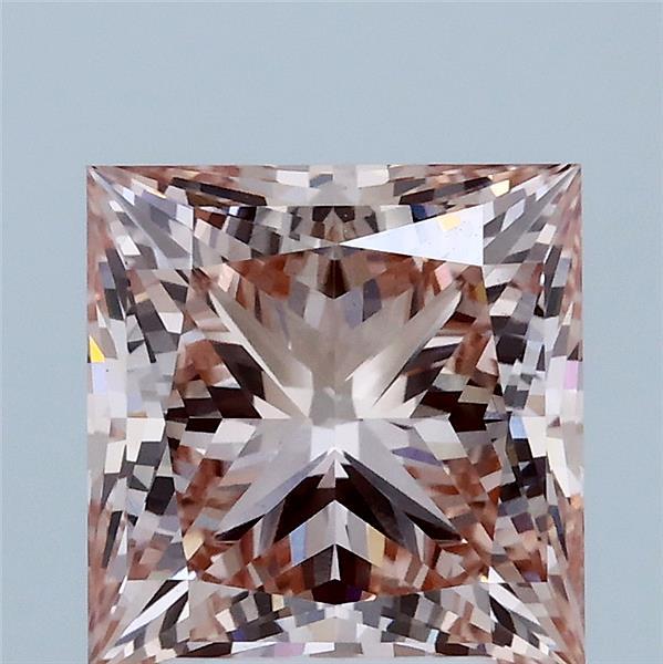 3.05 Carat Princess Shaped, Ideal Cut, FANCY INTENSE PINK Color, VS1 Clarity, IGI Certified Lab Grown Diamond