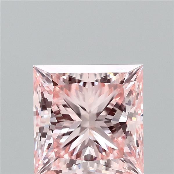 1.22 Carat Princess Shaped, Ideal Cut, FANCY INTENSE PINK Color, VVS2 Clarity, IGI Certified Lab Grown Diamond