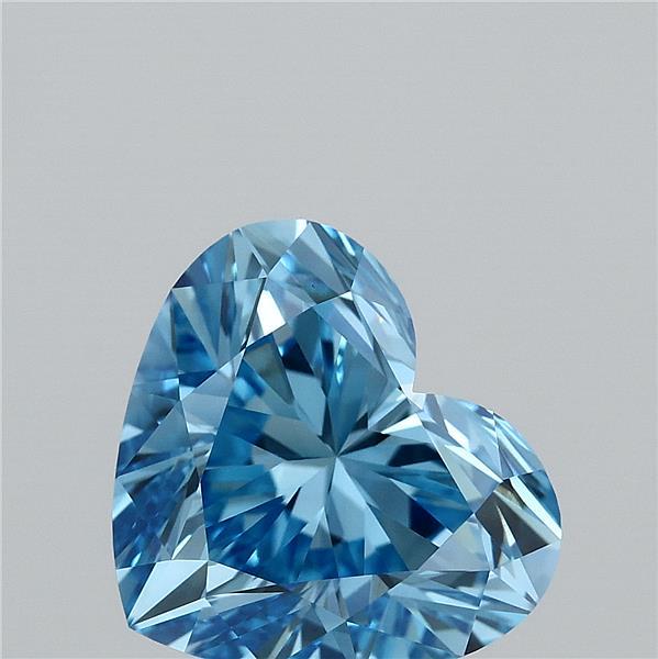3.15 Carat Heart Shaped, Ideal Cut, FANCY VIVID BLUE Color, VS1 Clarity, IGI Certified Lab Grown Diamond