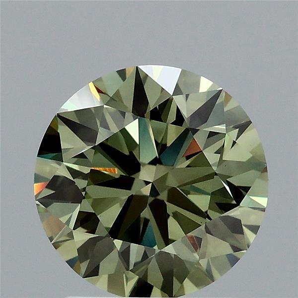 2.01 Carat Round Shaped, Excellent Cut, FANCY VIVID GREEN Color, VVS2 Clarity, IGI Certified Lab Grown Diamond