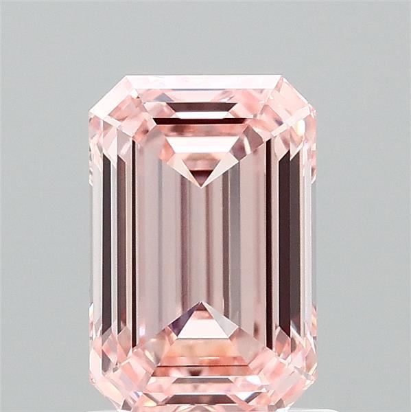 1.35 Carat Emerald Shaped, Ideal Cut, FANCY INTENSE PINK Color, VVS2 Clarity, IGI Certified Lab Grown Diamond