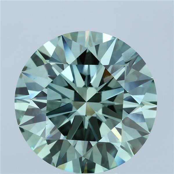 10.06 Carat Round Shaped, Ideal Cut, FANCY VIVID GREEN Color, VVS2 Clarity, IGI Certified Lab Grown Diamond