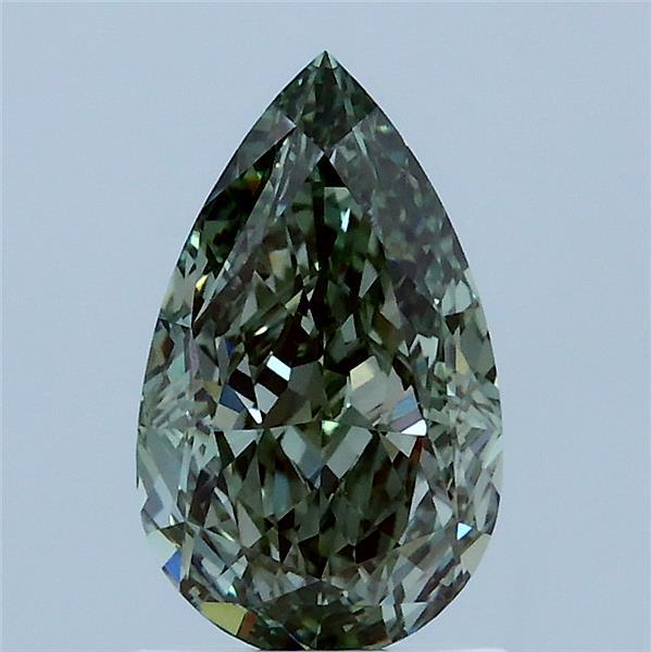 1.52 Carat Pear Shaped, Excellent Cut, FANCY VIVID GREEN Color, VVS2 Clarity, IGI Certified Lab Grown Diamond