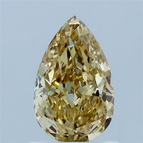 1.07 Carat Pear Shaped, Very Good Cut, FANCY INTENSE YELLOW Color, VS2 Clarity, IGI Certified Lab Grown Diamond