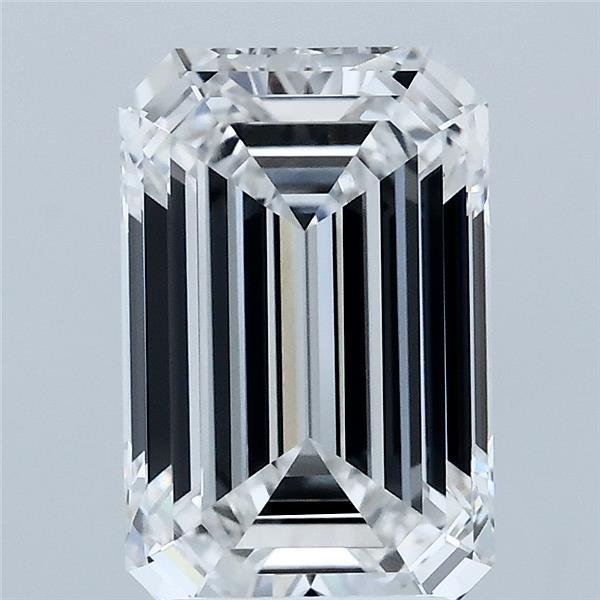 2.89 Carat Emerald Shaped, Ideal Cut, F Color, VVS2 Clarity, IGI Certified Lab Grown Diamond