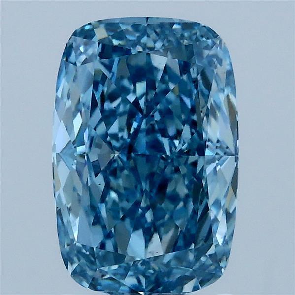 2.07 Carat Cushion Shaped, Ideal Cut, FANCY VIVID BLUE Color, VS2 Clarity, IGI Certified Lab Grown Diamond