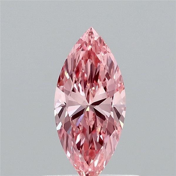 0.56 Carat Marquise Shaped, Ideal Cut, FANCY VIVID PINK Color, VVS2 Clarity, IGI Certified Lab Grown Diamond