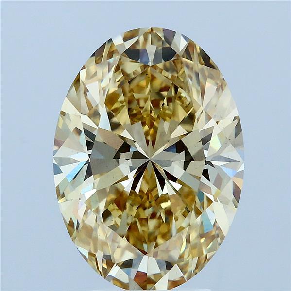 4.01 Carat Oval Shaped, Ideal Cut, FANCY INTENSE YELLOW Color, VS2 Clarity, IGI Certified Lab Grown Diamond