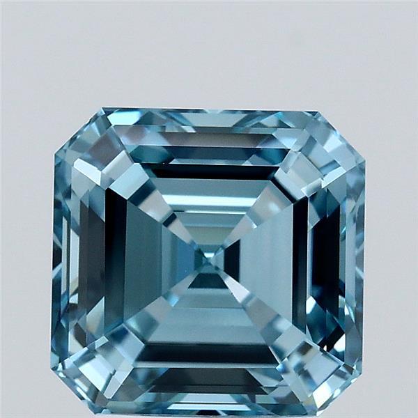 3.10 Carat Asscher Shaped, Ideal Cut, FANCY VIVID BLUE Color, VS1 Clarity, IGI Certified Lab Grown Diamond