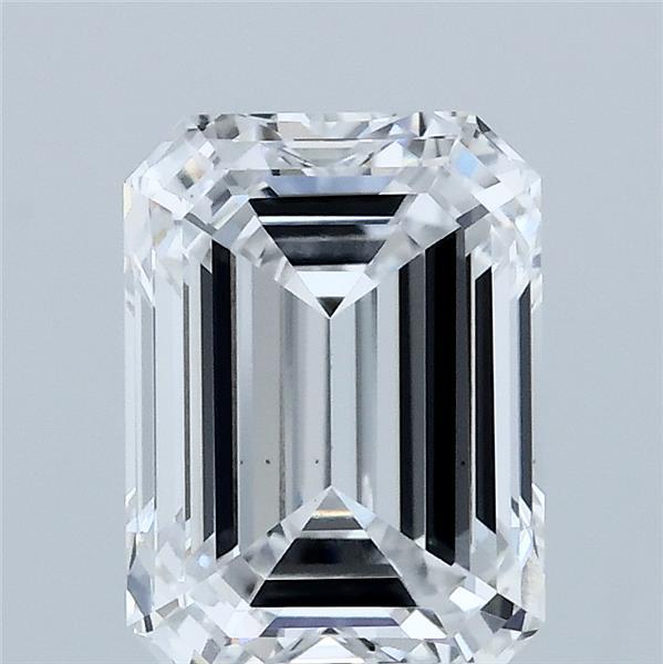 2.53 Carat Emerald Shaped, Ideal Cut, D Color, VS1 Clarity, IGI Certified Lab Grown Diamond