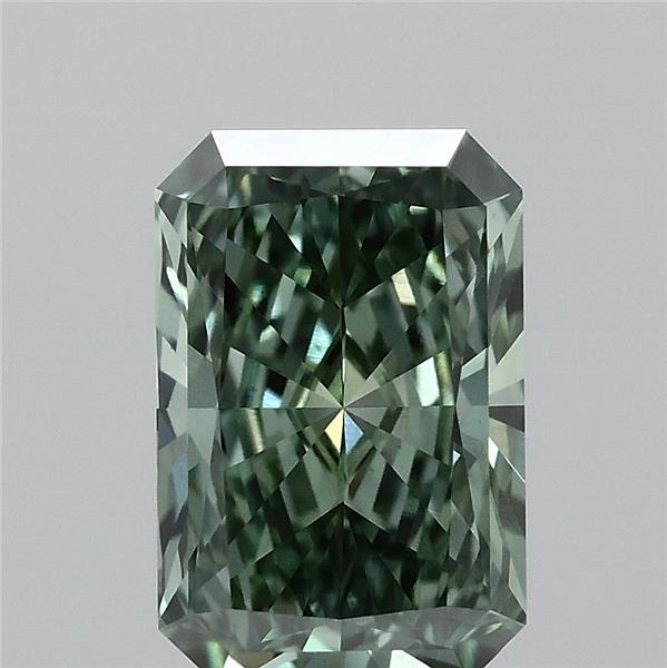 1.06 Carat Radiant Shaped, Ideal Cut, FANCY VIVID GREEN Color, VS1 Clarity, IGI Certified Lab Grown Diamond