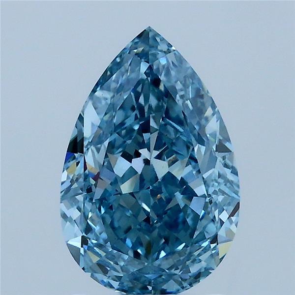 2.09 Carat Pear Shaped, Excellent Cut, FANCY VIVID BLUE Color, VS1 Clarity, IGI Certified Lab Grown Diamond