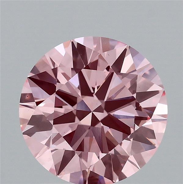 2.05 Carat Round Shaped, Excellent Cut, FANCY VIVID PINK Color, VS1 Clarity, IGI Certified Lab Grown Diamond