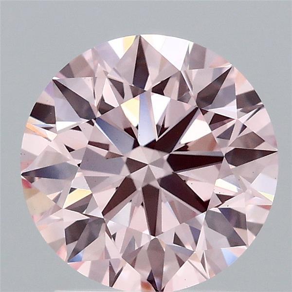 2.03 Carat Round Shaped, Ideal Cut, FANCY INTENSE PINK Color, VS1 Clarity, IGI Certified Lab Grown Diamond
