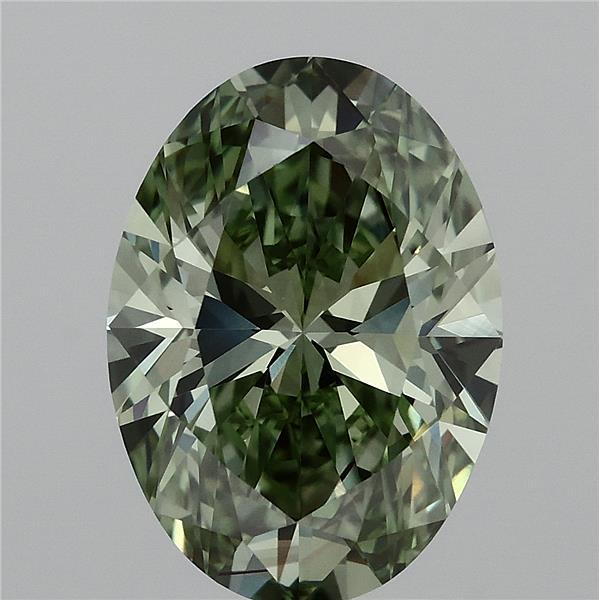 4.03 Carat Oval Shaped, Ideal Cut, FANCY VIVID GREEN Color, VS2 Clarity, IGI Certified Lab Grown Diamond