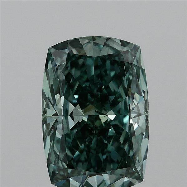 3.05 Carat Cushion Shaped, Ideal Cut, FANCY VIVID GREEN Color, VS2 Clarity, IGI Certified Lab Grown Diamond