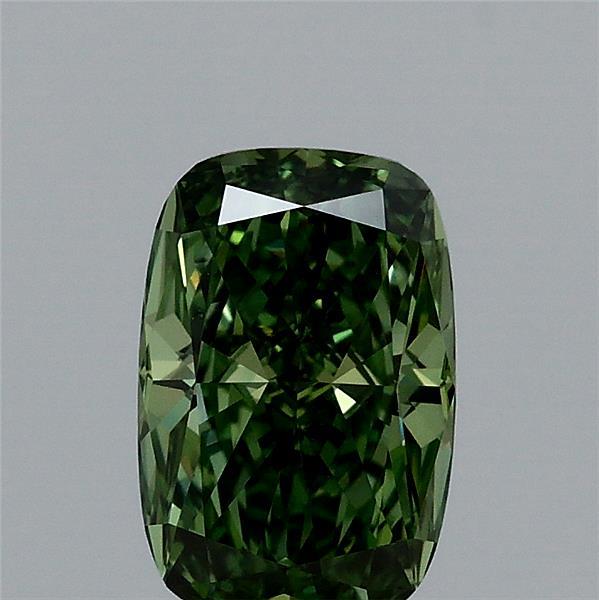 1.01 Carat Cushion Shaped, Ideal Cut, FANCY VIVID GREEN Color, VVS2 Clarity, IGI Certified Lab Grown Diamond