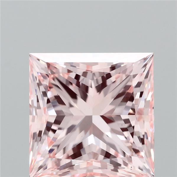 2.53 Carat Princess Shaped, Ideal Cut, FANCY INTENSE PINK Color, VS1 Clarity, IGI Certified Lab Grown Diamond