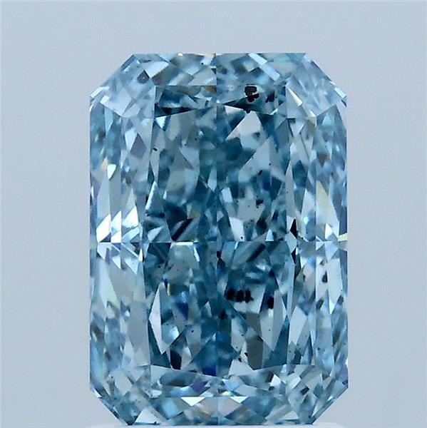 2.04 Carat Radiant Shaped, Ideal Cut, FANCY VIVID BLUE Color, VS2 Clarity, IGI Certified Lab Grown Diamond