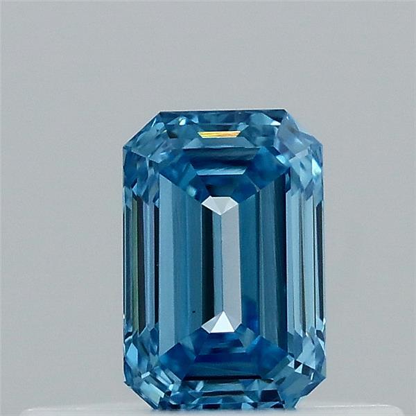 0.30 Carat Emerald Shaped, Ideal Cut, FANCY VIVID BLUE Color, VVS2 Clarity, IGI Certified Lab Grown Diamond