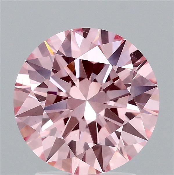 2.31 Carat Round Shaped, Excellent Cut, FANCY INTENSE PINK Color, VS1 Clarity, IGI Certified Lab Grown Diamond